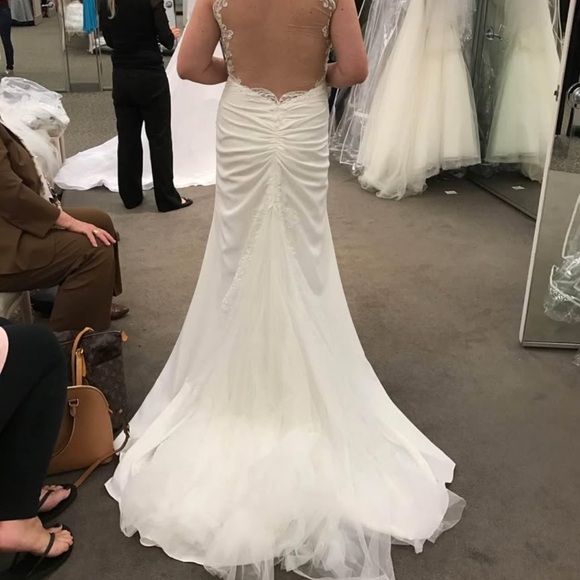 Dresses & Skirts - Elegant White Wedding Dress with Sheer Back